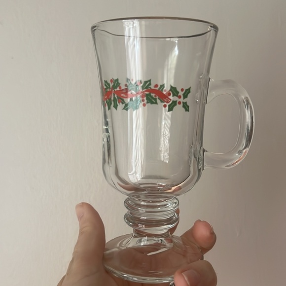 Libbey Vintage Holly Berry Christmas Gold Rim Irish Coffee Hot Chocolate Mugs - Picture 2 of 6